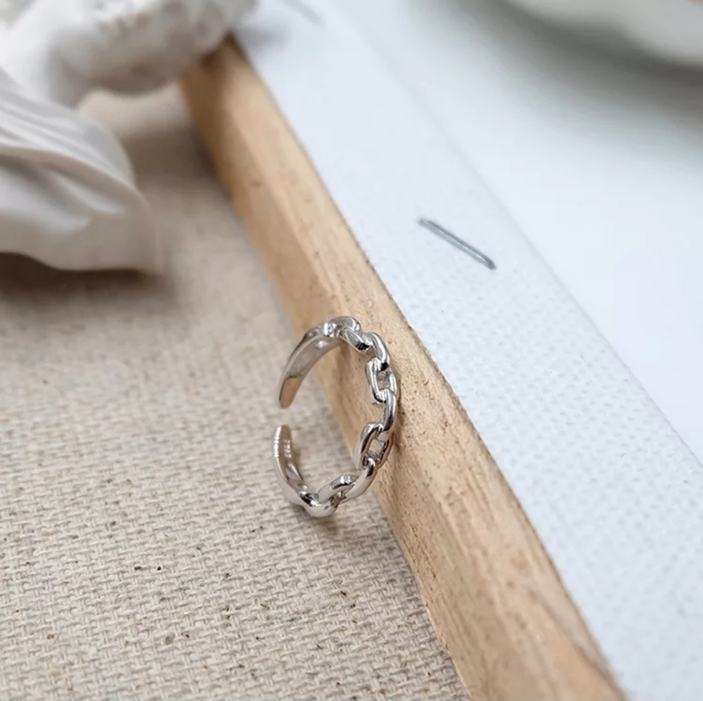 *NEW Cuban Chain Link 925 Sterling Silver Open Ring - Picture 12 of 16